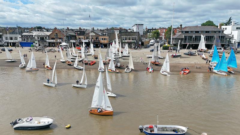 Tideway Dinghy Derby - the fleet launches at Ranelaigh Sailing Club photo copyright Mark Jardine taken at Ranelagh Sailing Club and featuring the Dinghy class