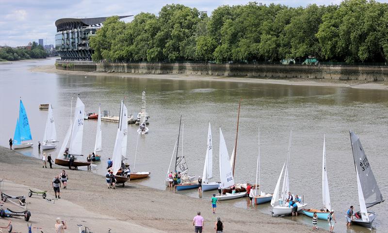 Tideway Dinghy Derby - Finishers come ashore photo copyright Mark Jardine taken at Ranelagh Sailing Club and featuring the Dinghy class