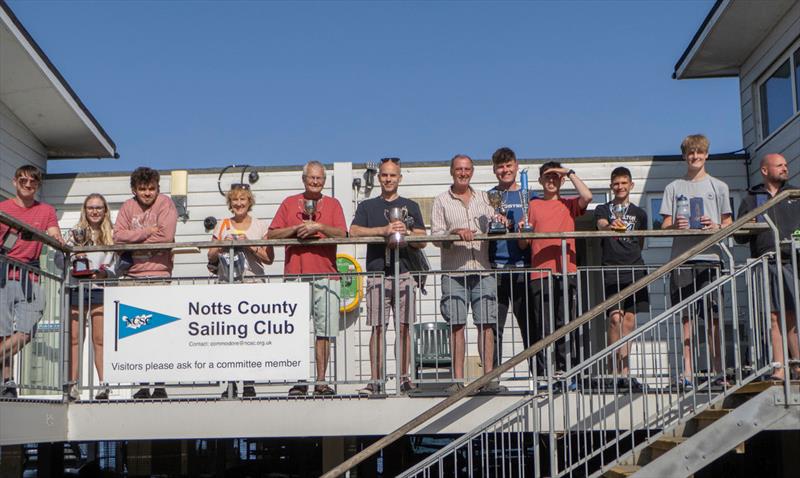 Prizewinners - 40th Anniversary Regatta at Notts County photo copyright David Eberlin taken at Notts County Sailing Club and featuring the Dinghy class