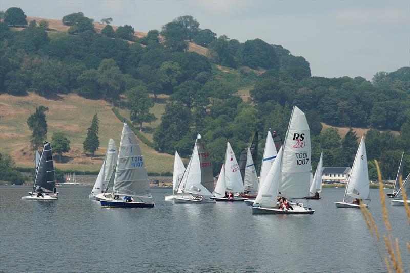 Heading out in race 2 - Border Counties Midweek Sailing Series at Bala photo copyright John Nield taken at Bala Sailing Club and featuring the Dinghy class
