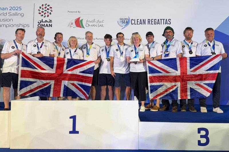 Two teams on the podium - GBR Blind Sailing Team Wins World Championships in Oman - photo © World Sailing