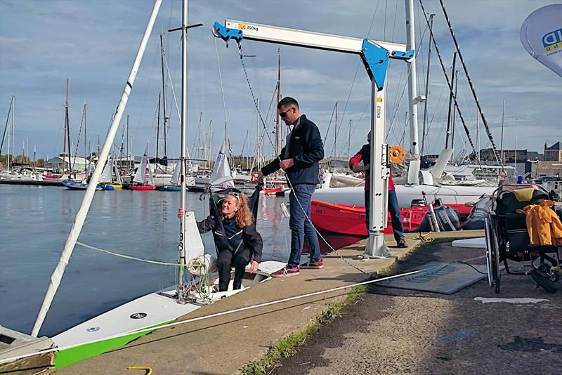 A lightweight, modular davit system that lift boats or sailors with a disability photo copyright Reid Lifting taken at  and featuring the Disabled class