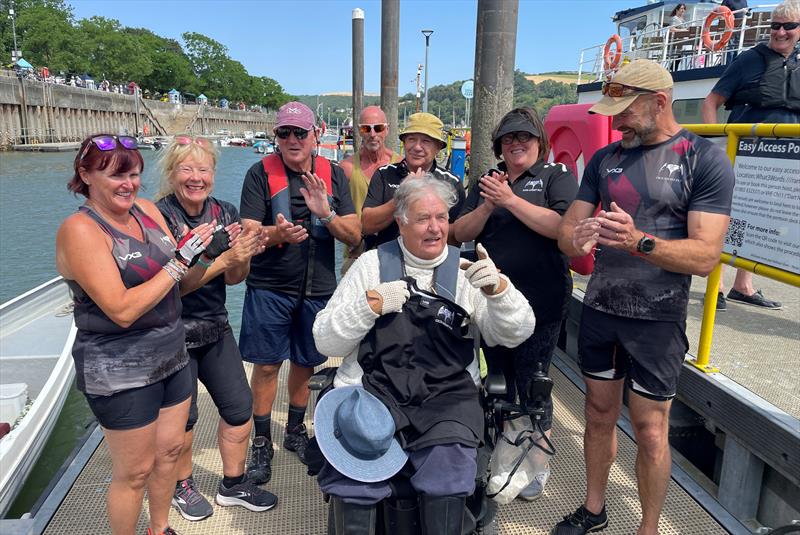 Charlie Hindley rows in a Dart Gig Club gig for the first time - Disability Awareness Day in Dartmouth - photo © Dart Harbour & Navigation Authority