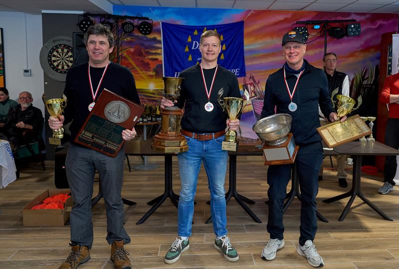 World gold fleet podium - DN World and European Championships in Poland photo copyright Gwidon Libera taken at  and featuring the DN Ice Yacht class