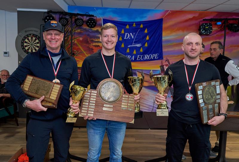 Eurpoean gold fleet podium - DN World and European Championships in Poland photo copyright Gwidon Libera taken at  and featuring the DN Ice Yacht class