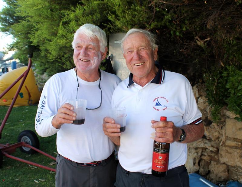 A gentleman's tipple on day 2 of the Prince Philip Cup Australasian Dragon Championship in Perth - photo © Jonny Fullerton