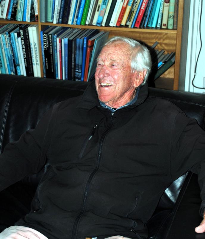 Gordon Ingate relaxes at the Royal Yacht Club of Tasmania afer sailing Whimsical to two second places in the first two races of the Prince Philip Cup photo copyright Peter Campbell taken at Royal Yacht Club of Tasmania and featuring the Dragon class