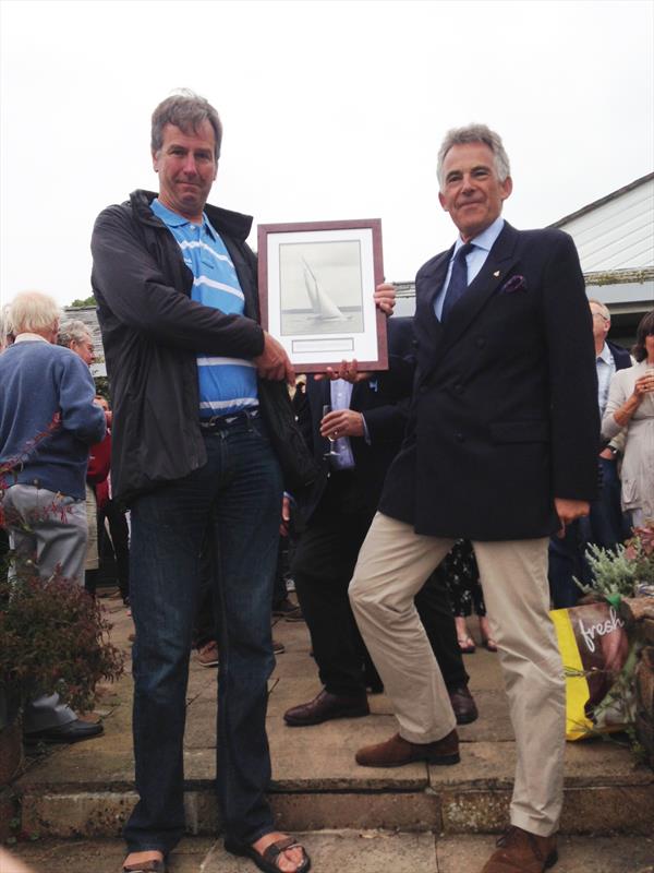 British Dragon Association Chairman Tim Wilkes presents Owen Pay with a beautifully framed black and white photograph of K1, for his long and dedicated contribution to the BDA photo copyright Fiona Brown / www.fionabrown.com taken at South Caernarvonshire Yacht Club and featuring the Dragon class