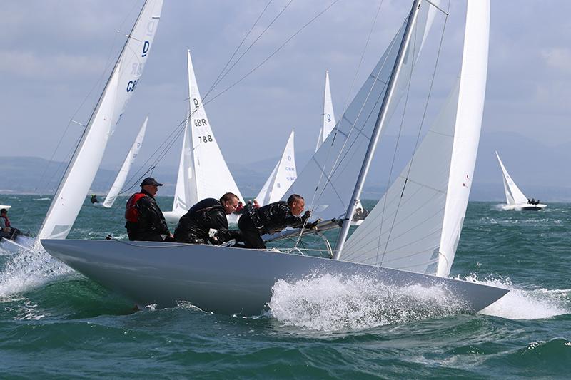 Corinthian Champion Mike Budd at the Dragon Edinburgh Cup at Abersoch photo copyright Andy Green / www.greenseaphotography.co.uk taken at South Caernarvonshire Yacht Club and featuring the Dragon class