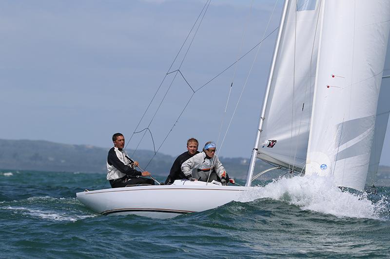 Vintage Champion Mark Dicker at the Dragon Edinburgh Cup at Abersoch photo copyright Andy Green / www.greenseaphotography.co.uk taken at South Caernarvonshire Yacht Club and featuring the Dragon class