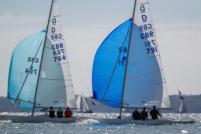 Dragons Naiad & Christinanna at Aberdeen Asset Management Cowes Week - photo © Paul Wyeth / CWL