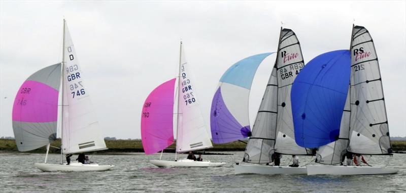 Dragons and Elites during Bart's Bash 2016 event in Burnham photo copyright George Winder taken at Royal Corinthian Yacht Club, Burnham and featuring the Dragon class