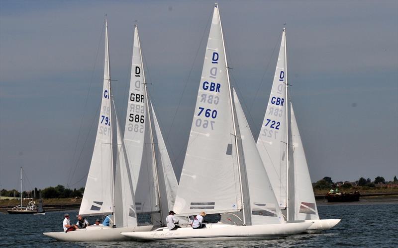 Close racing in the Dragon class at the 125th anniversary Burnham Week photo copyright Alan Hanna taken at Royal Corinthian Yacht Club, Burnham and featuring the Dragon class