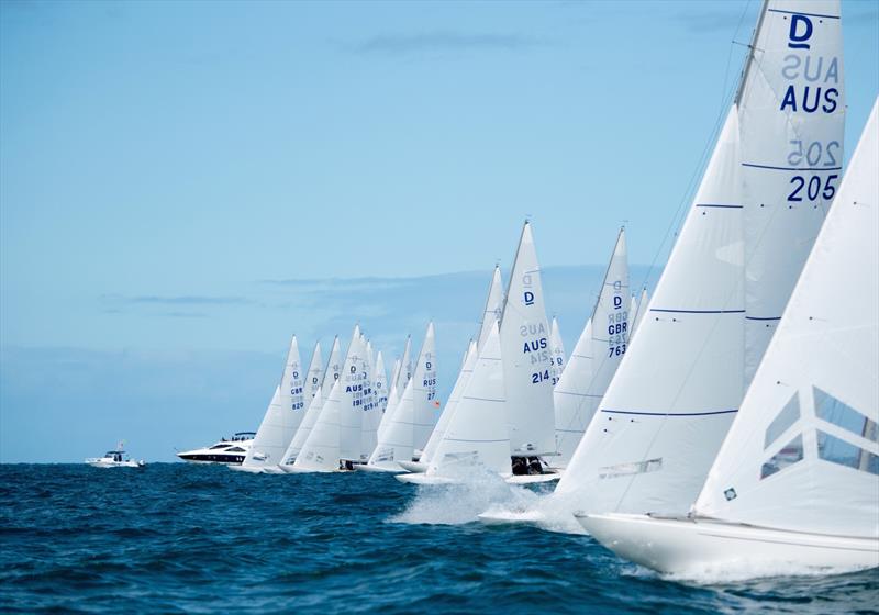 Startline on day 1 of the Dragon World Championship in Fremantle photo copyright Tom Hodge Media taken at Fremantle Sailing Club and featuring the Dragon class