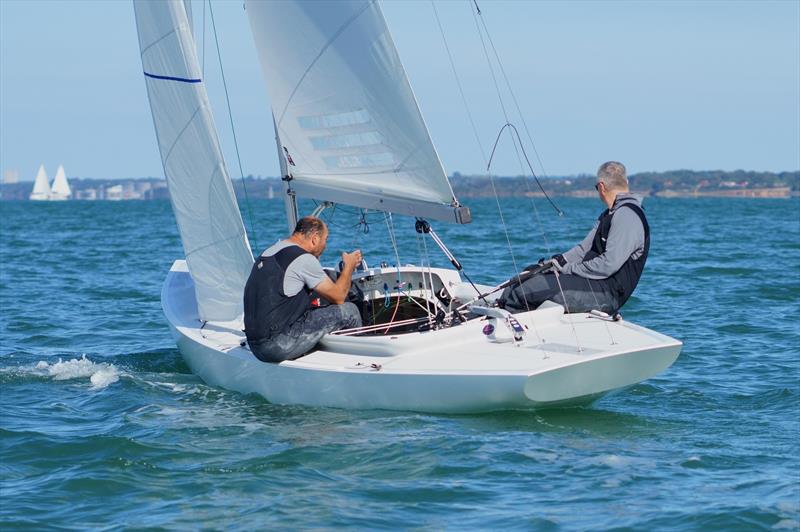 GBR 810 Badger win the British Dragon South Coast Championship 2019 photo copyright Richard Janulewicz taken at Royal London Yacht Club and featuring the Dragon class