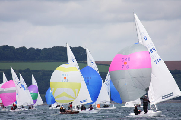 Racing on day two of the Dragon Edinburgh Cup photo copyright Fiona Brown / www.fionabrown.com taken at Royal Cornwall Yacht Club and featuring the Dragon class