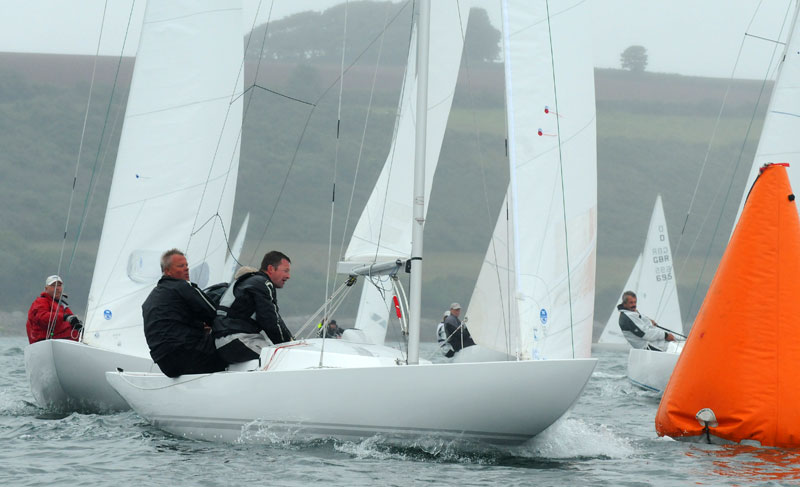 Racing on the final day of the Dragon Edinburgh Cup photo copyright Lee Whitehead / www.photolounge.co.uk taken at Royal Cornwall Yacht Club and featuring the Dragon class