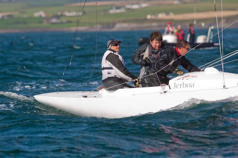 2nd placed boat 'Jerboa' (Gavia Wilkinson-Cox, Mark Hart & Tony Kingston) during the Dragon South Coast Championships at Kinsale photo copyright Robert Bateman taken at Kinsale Yacht Club and featuring the Dragon class