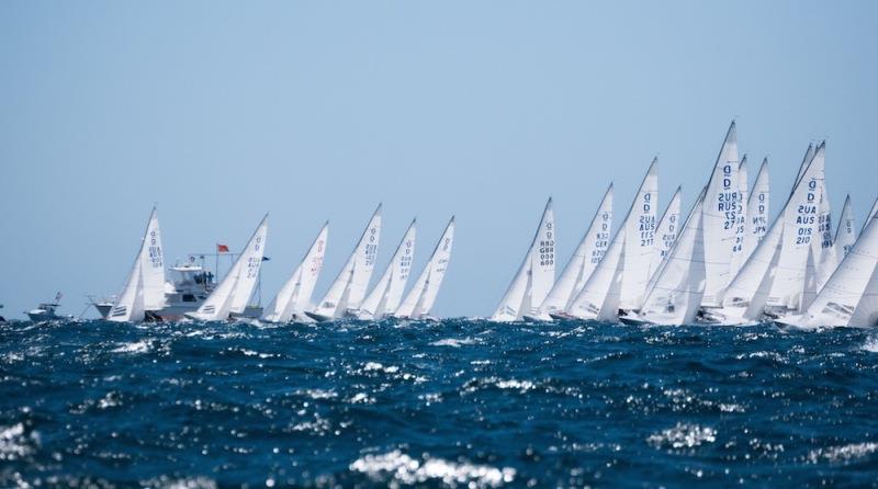 Race start - Australasian Dragon Championship, Day 1 of the Prince Philip Cup photo copyright Tom Hodge Media taken at Fremantle Sailing Club and featuring the Dragon class