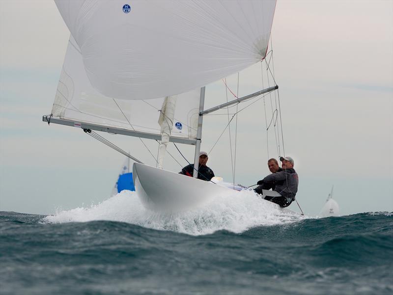 Day 5 of the 2019 Dragon World Championship - Fever kite photo copyright Tom Hodge Media taken at Fremantle Sailing Club and featuring the Dragon class