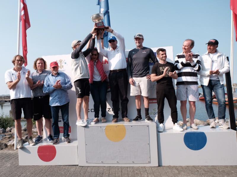 2019 Yanmar Dragon Gold Cup Nations Cup Trophy Podium photo copyright Eric van den Bandt taken at Royal Yacht Club Hollandia and featuring the Dragon class