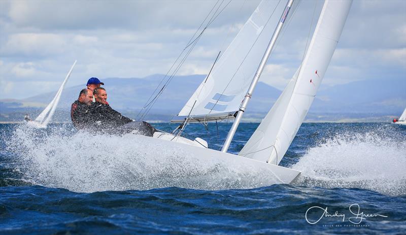 Harry wins race 6 on day 3 of the Haulfryn Dragon Edinburgh Cup photo copyright Andy Green / www.greenseaphotography.co.uk taken at South Caernarvonshire Yacht Club and featuring the Dragon class