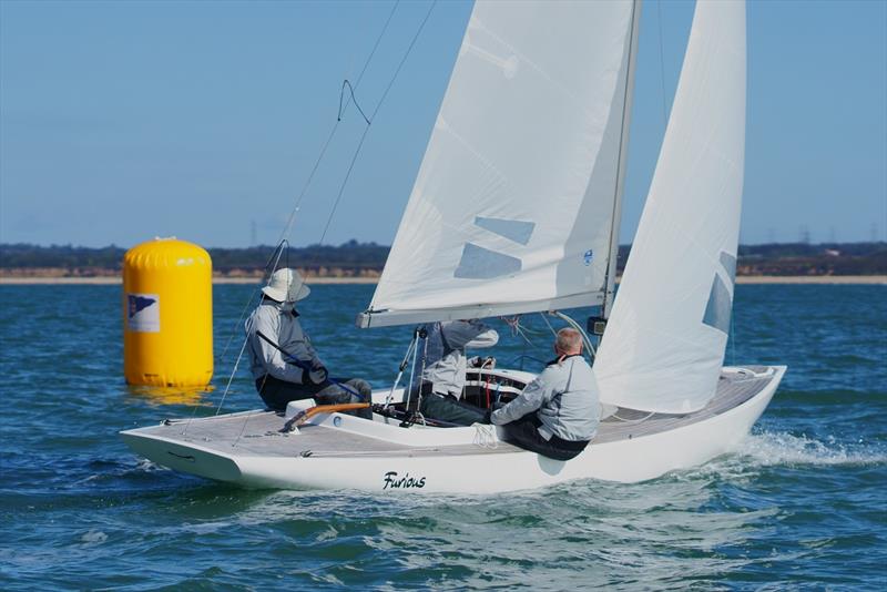 GBR 810 Badger win the British Dragon South Coast Championship 2019 photo copyright Richard Janulewicz / www.sharkbait.org.uk taken at Royal London Yacht Club and featuring the Dragon class