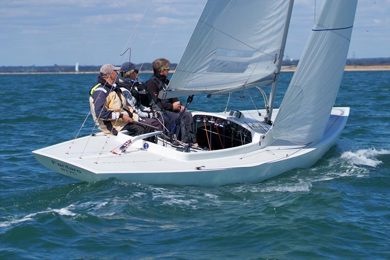 GBR 810 Badger win the British Dragon South Coast Championship 2019 photo copyright Richard Janulewicz / www.sharkbait.org.uk taken at Royal London Yacht Club and featuring the Dragon class