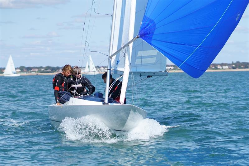 GBR 810 Badger win the British Dragon South Coast Championship 2019 photo copyright Richard Janulewicz / www.sharkbait.org.uk taken at Royal London Yacht Club and featuring the Dragon class