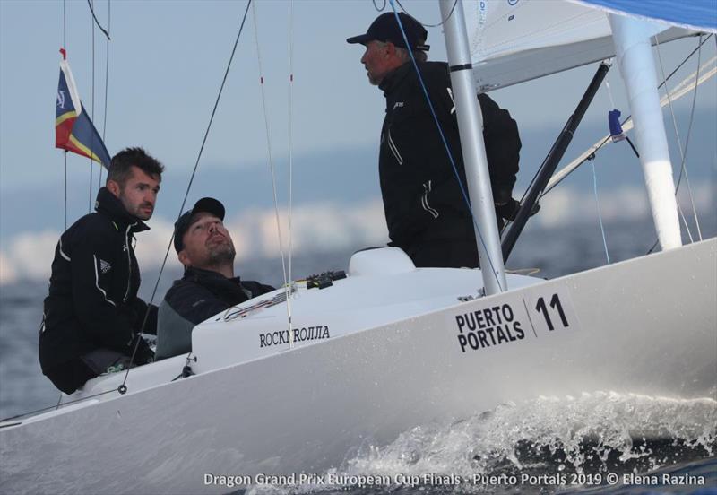 Dmitry Samokhin, Kasper Harsberg and Andre Kirilyuk sailing Rocknrolla placed third overall in the Dragon Grand Prix European Cup Finals photo copyright Elena Razina taken at  and featuring the Dragon class