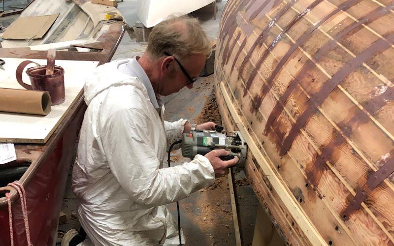 Royal Yacht Bluebottle renovations under way photo copyright David Heritage taken at  and featuring the Dragon class