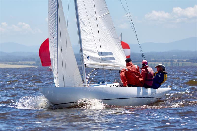Tarakona, skippered by Hugh Howard, is competing this Friday, Saturday and Sunday in the 2023 Victorian International Dragon Championships, the annual JJ Savage Trophy and Rob Trenberth Trophy races, at Metung photo copyright Lenka Senkyrikova taken at Metung Yacht Club and featuring the Dragon class