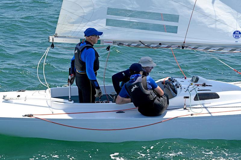 Karabos IX with Nick Rogers at the helm, crewed by Leigh Behrens and Lucas Upton, will be competing at Metung in the International Dragon Class Victorian Championship regatta this weekend - photo © John Jeremy