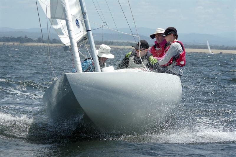Wicked II is the series leader after winning all three races on day one of the International Dragon Victorian Championship photo copyright Jeanette Severs taken at Metung Yacht Club and featuring the Dragon class