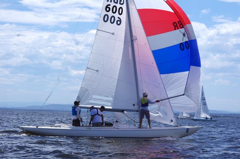 Pennyfarthing with her spinnaker up - 2024 International Dragon Class Prince Philip Cup day 1 - photo © Jeanette Severs