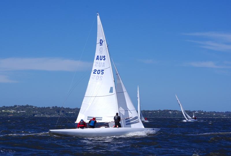 Karabos IX races around the windward gate photo copyright Jeanette Severs taken at Metung Yacht Club and featuring the Dragon class