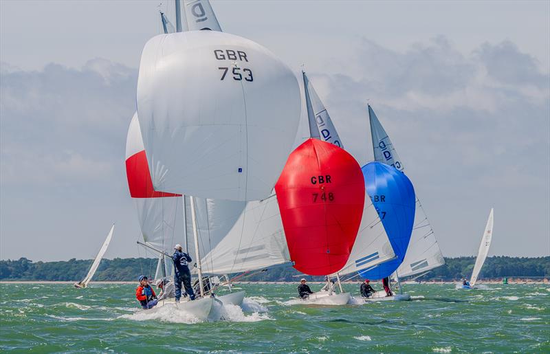 Cowes Classics Regatta 2025 Day 1 - Dragons downwind photo copyright Tim Jeffreys Photography taken at Royal London Yacht Club and featuring the Dragon class