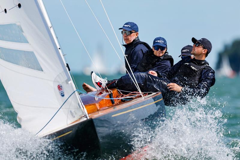 The historic Bluebottle is today's Dragon Class winner - North Sails Cowes Week Day 2 photo copyright Paul Wyeth / www.pwpictures.com taken at Cowes Combined Clubs and featuring the Dragon class