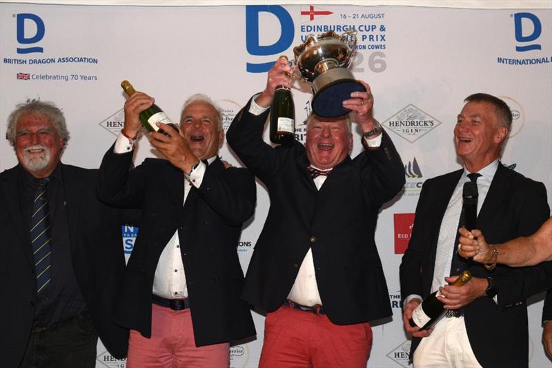 2026 Corinthian Edinburgh Cup and UK Dragon Grand Prix Champions. L-R International Dragon Association Championship Coordinator Martin Payne, Adam Winkleman, Martin Byrne, Rory Byrne - photo © Rick Tomlinson