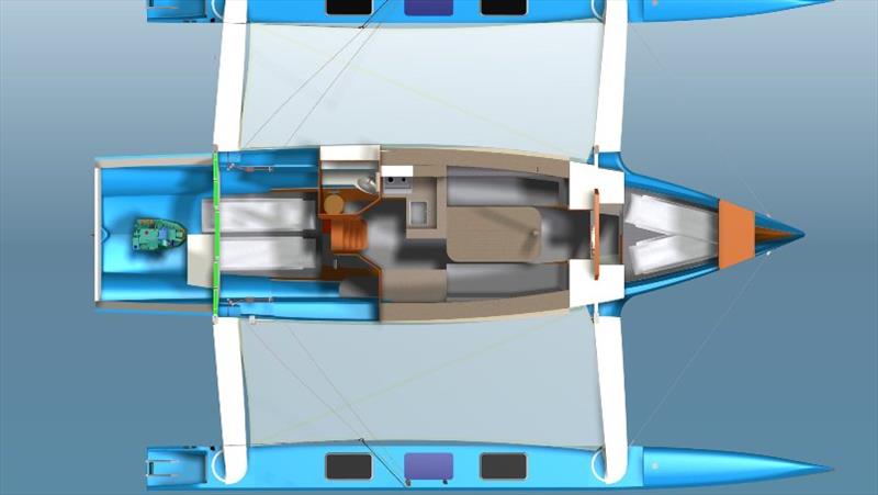 Dragonfly 40 top view inside - photo © The Multihull Group