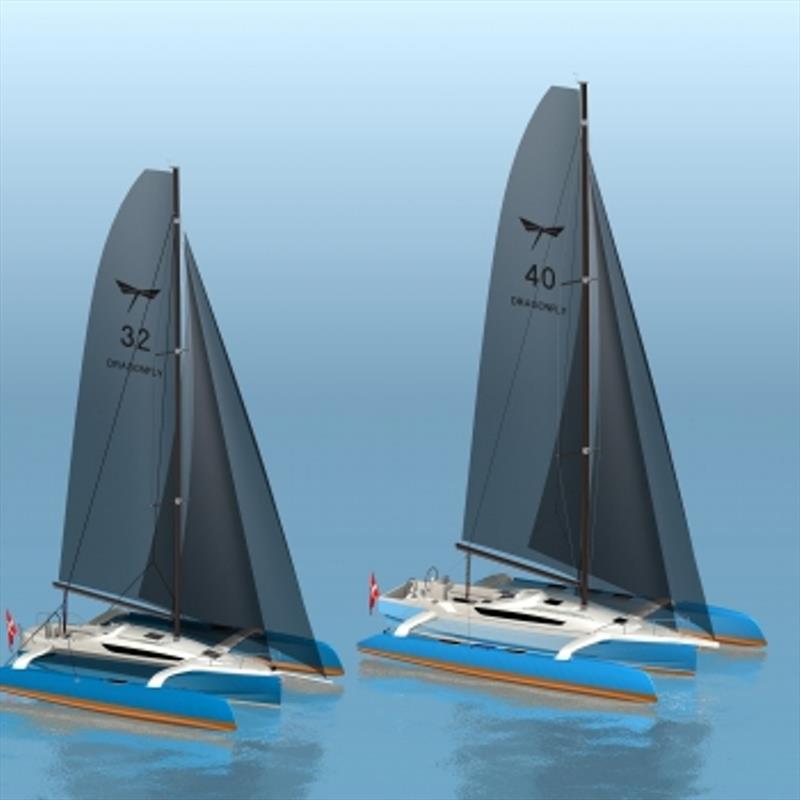 Drawing Dragonfly 32 Evolution and Dragonfly 40 Magazine highres photo copyright The Multihull Group taken at  and featuring the Dragonfly class