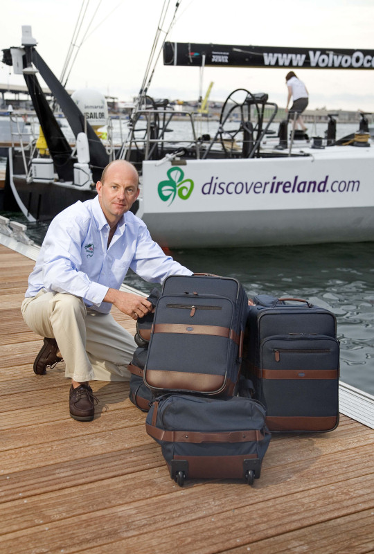 Skipper Ian Walker showing the Dubarry Marine Luggage Collection as used by Green Dragon Racing photo copyright David Branigan / Oceansport taken at  and featuring the  class
