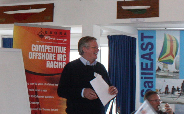 EAORA Chairman Tony Merewether speaking at the East Coast Yacht Racing Seminar photo copyright Jason Payne-James taken at Blackwater Sailing Club and featuring the EAORA class