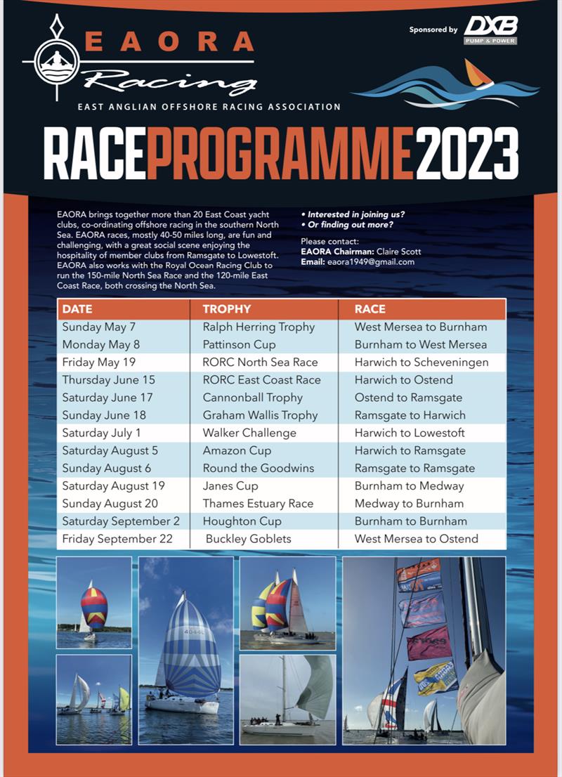 EAORA Race Programme 2023 photo copyright EAORA taken at  and featuring the EAORA class