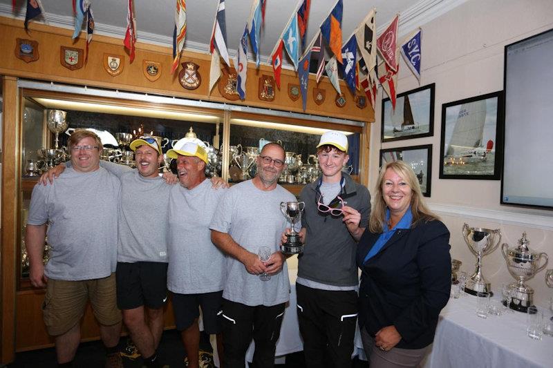 'Jura's class-winning crew - EAORA Round the Goodwins Race photo copyright Chris Cox taken at Royal Temple Yacht Club and featuring the EAORA class