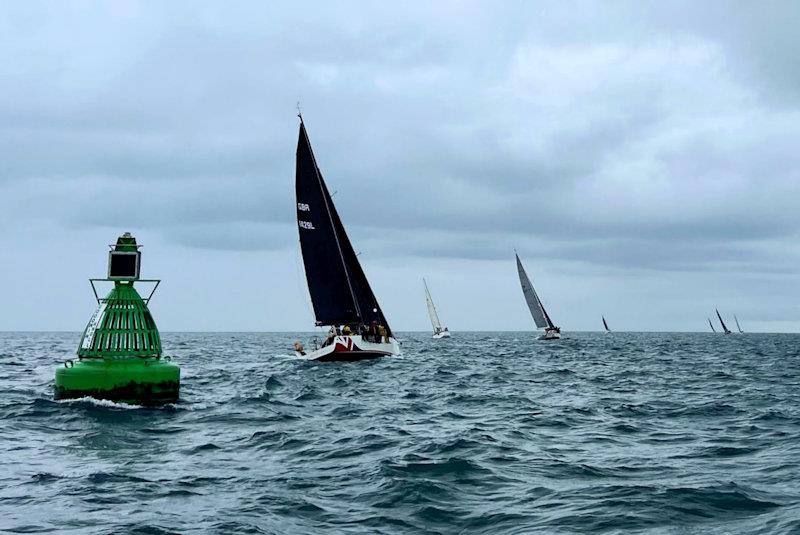 Warrior chases Assassin and earlier starters round Goodwin Knoll - EAORA Round the Goodwins Race photo copyright Lucy Danes taken at Royal Temple Yacht Club and featuring the EAORA class