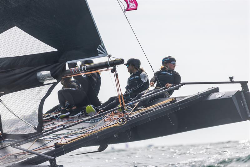 Liv Mackay (helm) and Jo Aleh -  Live Ocean Racing's ETF26 crew  photo copyright Zhik taken at Royal New Zealand Yacht Squadron and featuring the  class