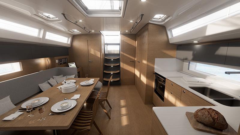 Elan Impression 43 saloon photo copyright Elan Yachts taken at  and featuring the  class