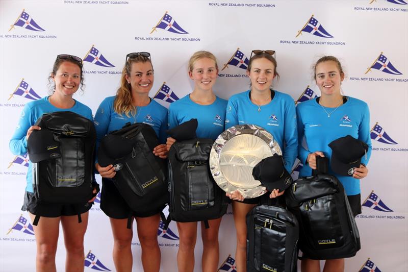Winners with the Leith Mossman Trophy - Final day, NZ Womens Match Racing Championships, Day 4, February 12, 2019 photo copyright Andrew Delves taken at Royal New Zealand Yacht Squadron and featuring the Elliott 6m class