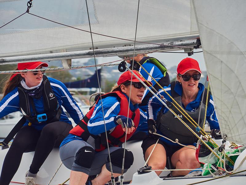 The Tweedledum team from Tweed Valley Sailing Club in action - 2021 Mooloolaba Women's Keelboat Regatta photo copyright boredzebra taken at Mooloolaba Yacht Club and featuring the Elliott 6m class